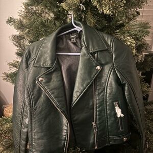 Forever 21 Women's Green pleather Jacket